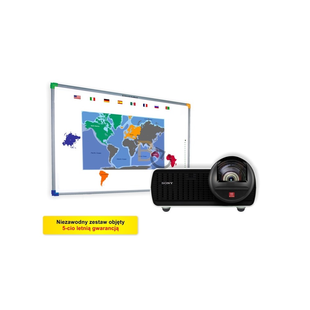 Zestaw interaktywny - Tablica DualBoard 1289 + projektor SONY VPL-SW 125 + uchwyt ścienny