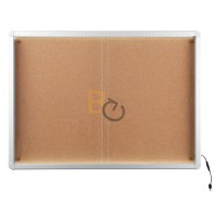 Gablota wewnętrzna 2x3 z przesuwanymi drzwiami model 1 8xA4 (94x68cm) - korkowa z oświetleniem LED