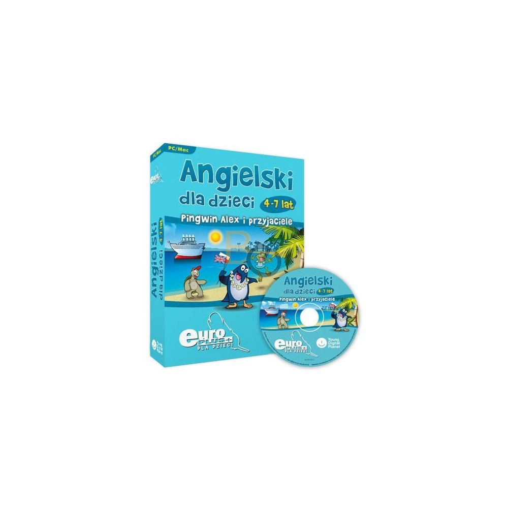 Oprogramowanie do tablic interaktywnych EuroPlus+ Angielski dla dzieci "Pingwin Alex i przyjaciele" 4-7 lat