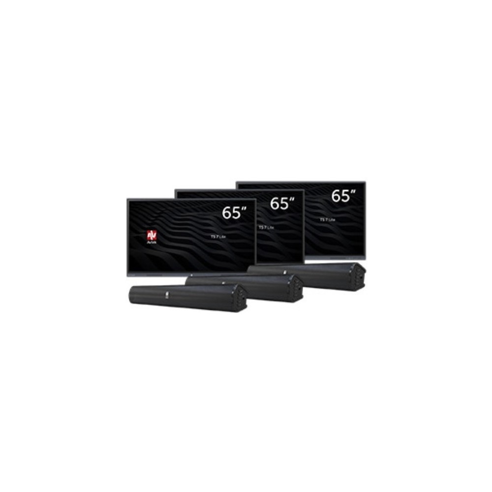 Zestaw interaktywny 17500 PLN 8 / Aktywna tablica 2024 3x monitor Avtek TS 7 Lite 65 + 3x głośnik Avtek Soundbar