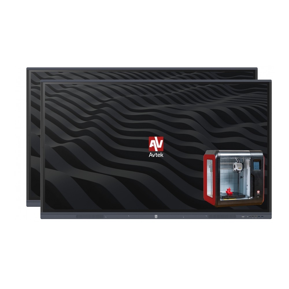 Zestaw interaktywny 2x monitor Avtek TS 7 Lite 75" 4K + drukarka 3D Avtek CreoCube