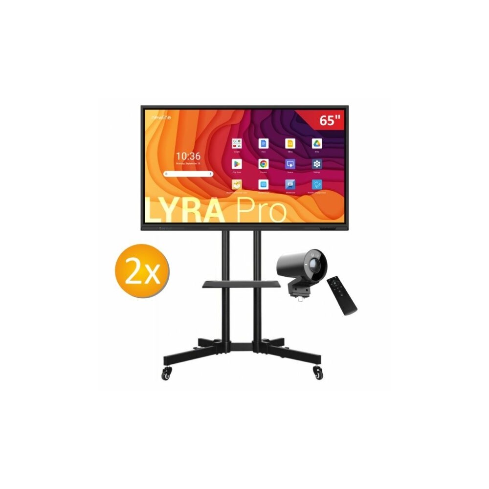 Zestaw interaktywny 14000 PLN / Aktywna tablica 2024 2 x monitor 65 LYRA PRO + 2 x kamera ModCam+ + 2 x podstawa mobilna