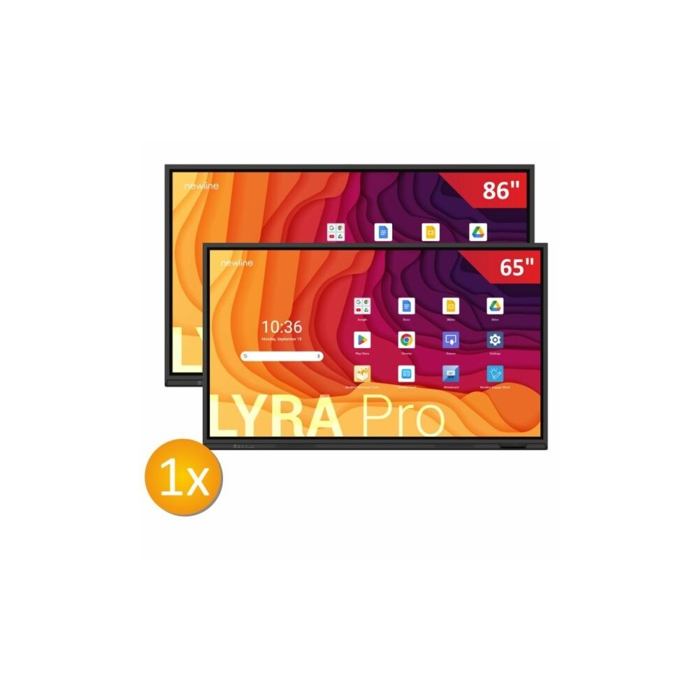 Zestaw interaktywny 14000 PLN / Aktywna tablica 2024 1 x 86 LYRA PRO + 1 x 65 LYRA PRO z uchwytami