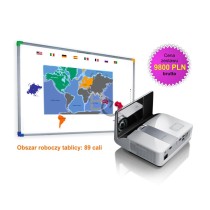 Zestaw interaktywny - tablica interaktywna Interwrite DualBoard 1289 + Benq MW851UST + uchwyt ścienny