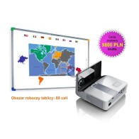 Zestaw interaktywny - tablica interaktywna Interwrite DualBoard 1289 + Benq MW851UST + uchwyt ścienny