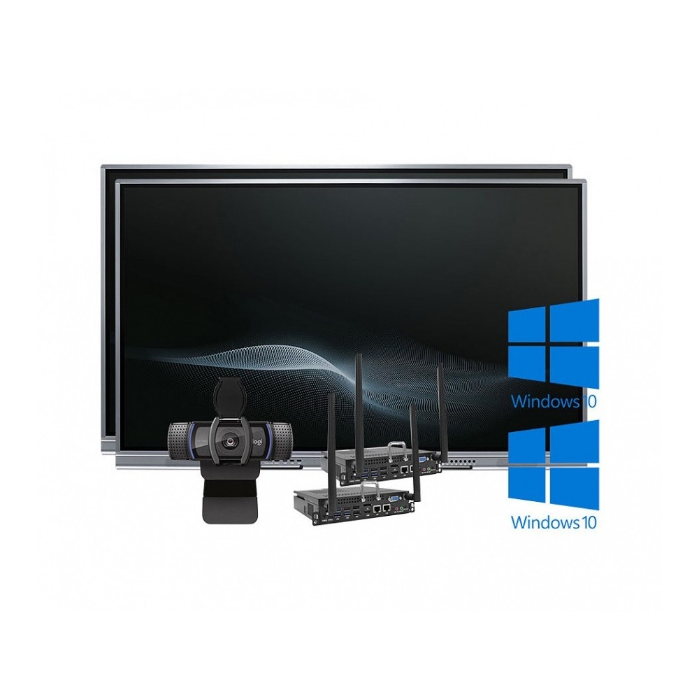Zestaw interaktywny 17500 PLN 2 / Aktywna tablica 2023 2x monitor myBoard Silver (65 cali, 4K) + 2x Komputer OPS + 1x Kamera int