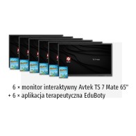 Zestaw interaktywny 35000 PLN 3 / Aktywna tablica 2023 6x monitor Avtek TS 7 Mate 65 (65 cali, 4K) + 6x aplikacja terapeutyczna