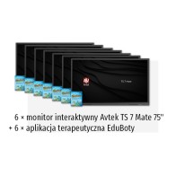 Zestaw interaktywny 43750 PLN 4 / Aktywna tablica 2023 6x monitor Avtek TS 7 Mate 75 (75 cali, 4K) + 6x aplikacja terapeutyczna