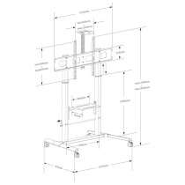 Techly Mobilny stojak do monitora ICA-TR230 52-100 cali z płynną regulacją wysokości