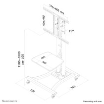 Wózek mobilny PLASMA-M1800E do monitora 27-70 cali