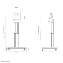 Wózek mobilny, elektryczny NM-HUB2LIFTSILVER do monitora 50 cali