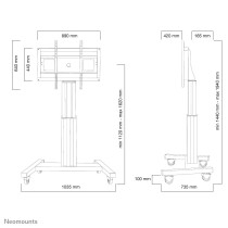 Wózek mobilny, elektryczny PLASMA-M2500SILVER do monitora 42 -100 cali