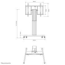 Wózek mobilny, elektryczny PLASMA-M2500TBLACK do monitora 42 -100 cali