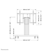 Wózek mobilny, elektryczny PLASMA-M2550TSILVER do monitora 42 -85 cali