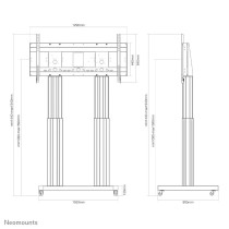 Wózek mobilny, elektryczny PLASMA-M2600SILVER do monitora 70 -120 cali
