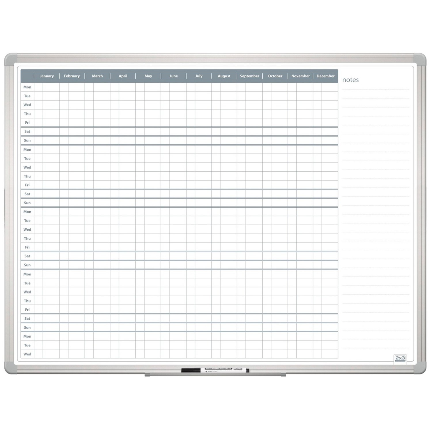 Planer roczny + pole notatek 2x3 OfficeBoard TP008