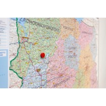 Mapa administracyjna Polski 2x3 w ramie aluminiowej, płyta miękka