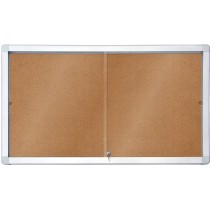 Gablota wewnętrzna 2x3 z przesuwanymi drzwiami model 1 8xA4 (138x68cm) - korkowa