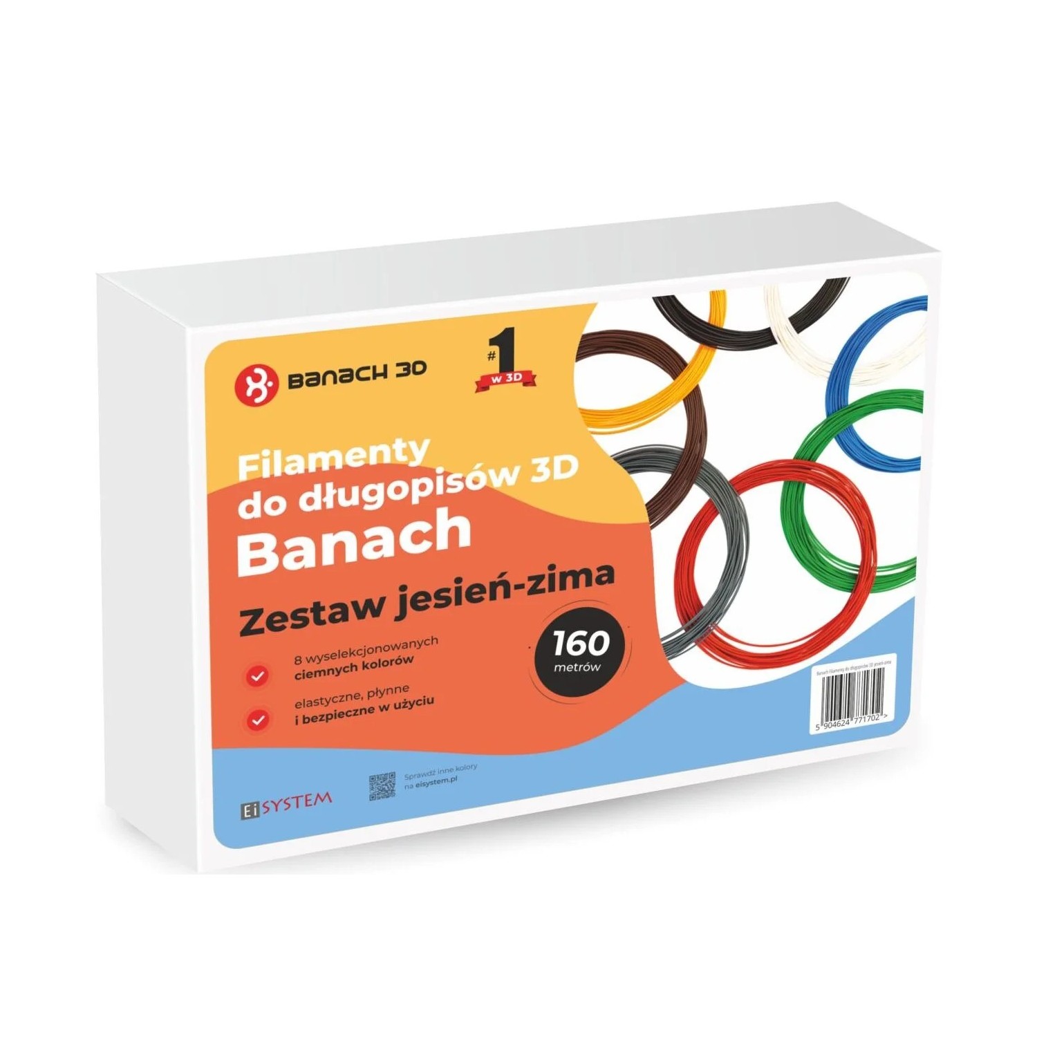 Zestaw filamentów Banach do długopisów 3D jesień-zima – 160 m