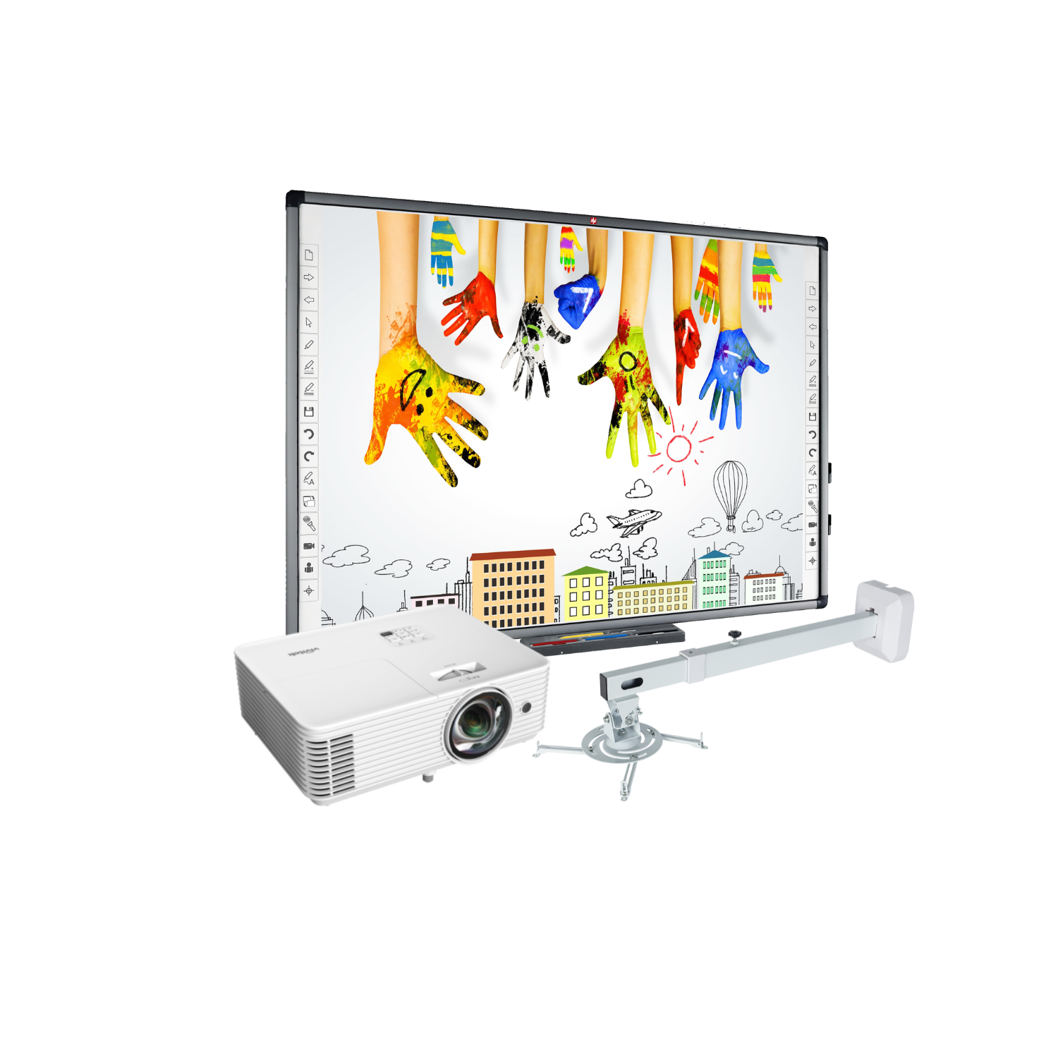 Zestaw interaktywny: Tablica interaktywna Avtek TT-Board 90 Pro + Vivitek DW355ST + uchwyt