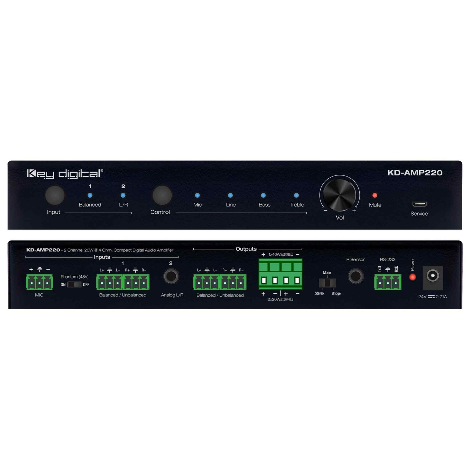 Wzmacniacz Audio KEY DIGITAL AMP220