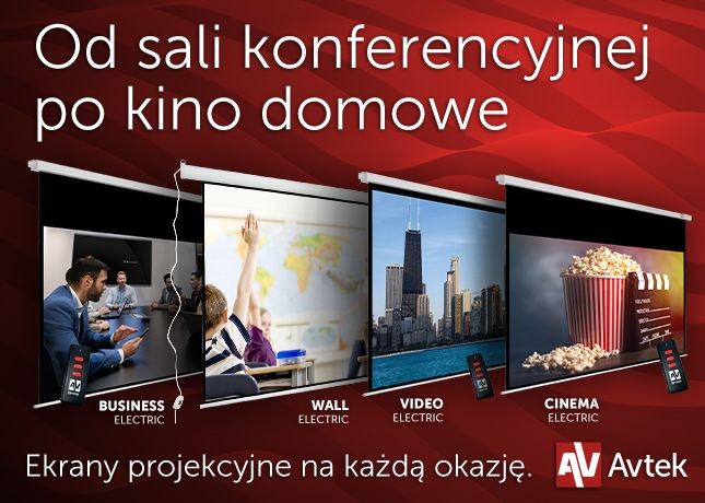 Ekrany projekcyjne Avtek do domu, szkoły i biura