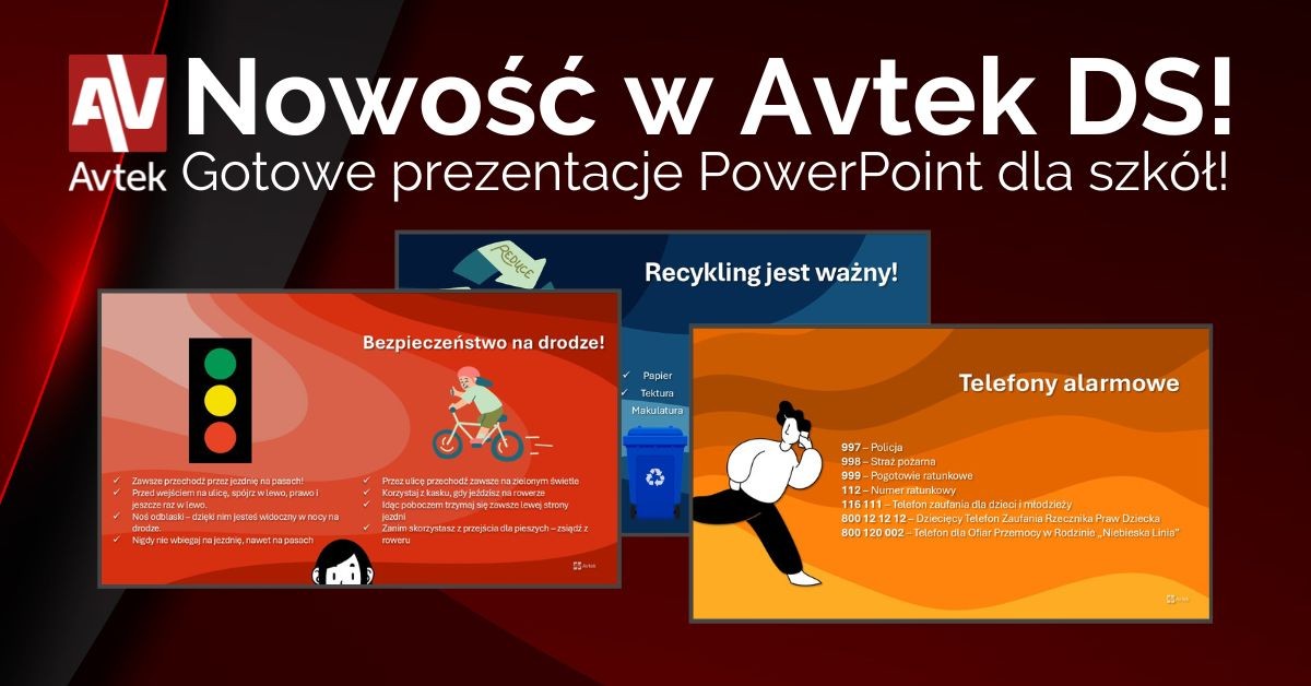 AVTEK DS – nowoczesny monitor informacyjny 24/7, oprogramowanie gratis