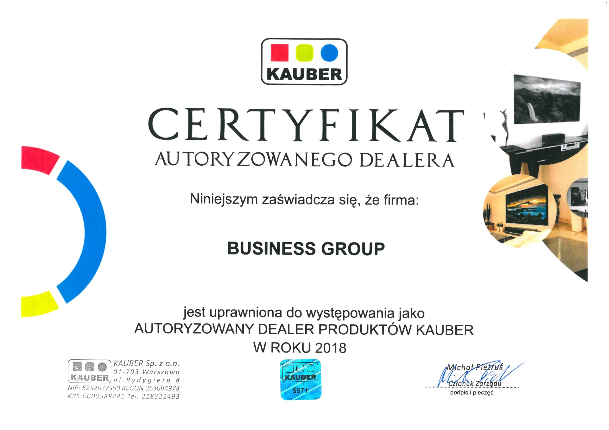 Certyfikat Kauber
