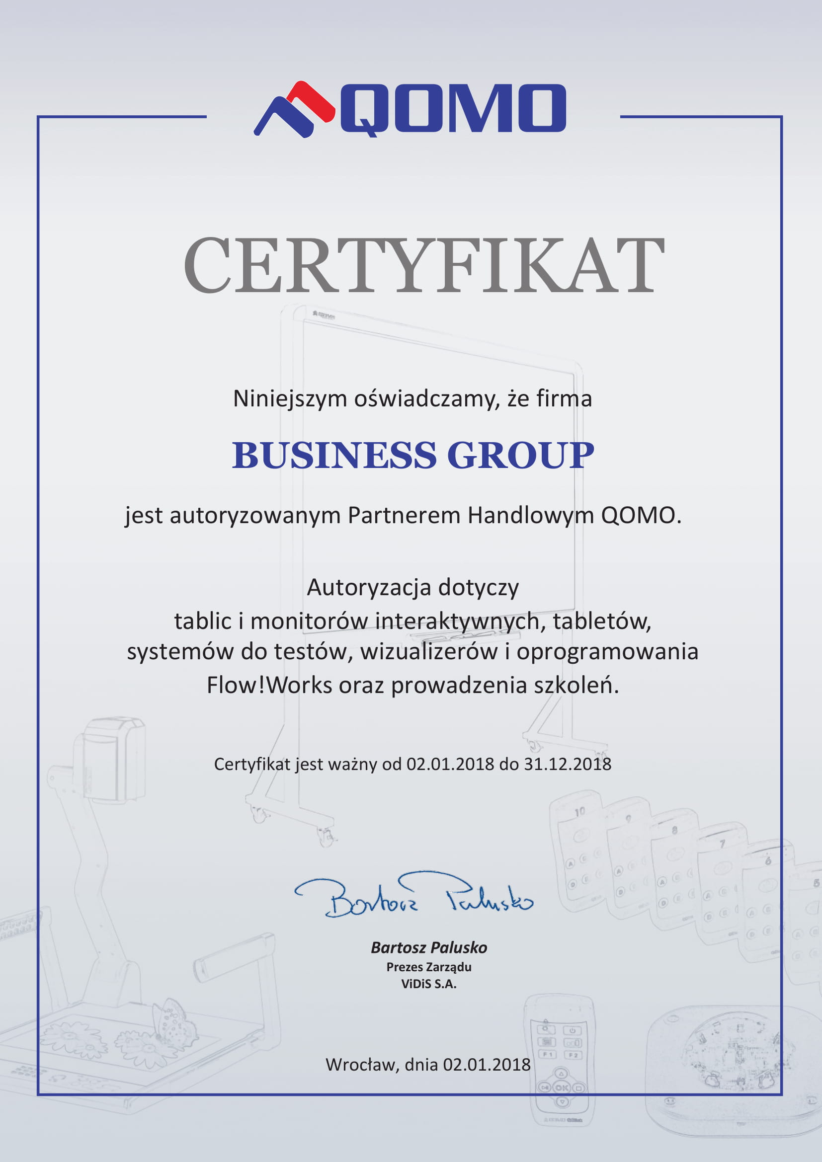 Certyfikat Qomo