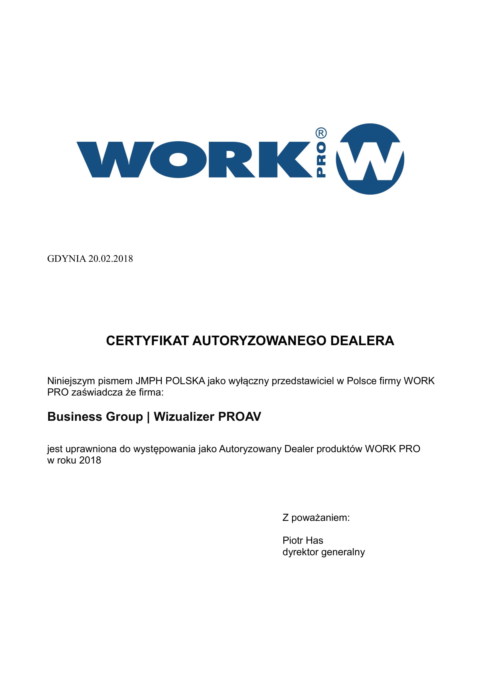 Certyfikat Work