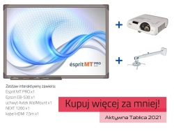 Zestaw interaktywny - Esprit MT PRO + Epson EB-530 + uchwyt Avtek WallMount NEXT 1200 + kabel HDMI 7,5m 