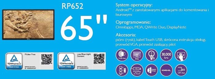 Monitor interaktywny BenQ RP652